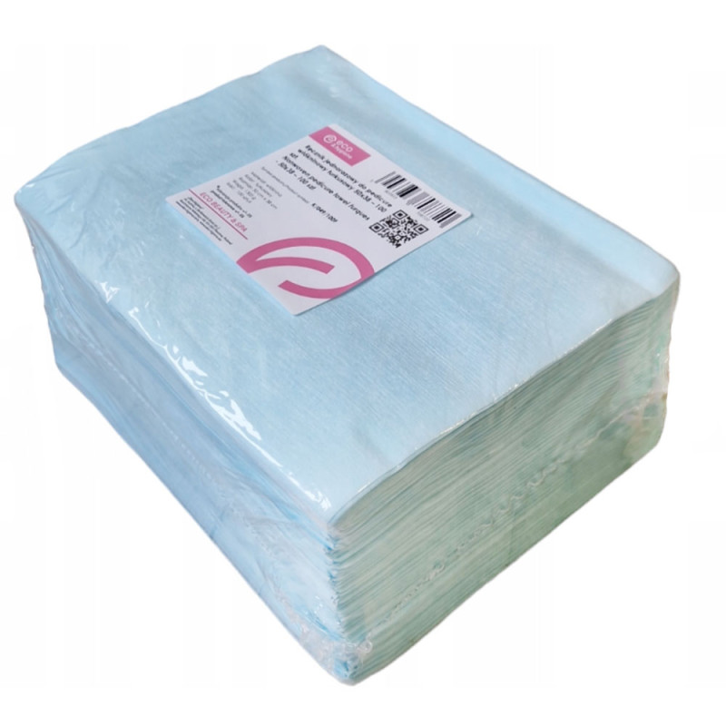 Ręcznik kosmetyczny do pedicure niebieski z wł&oacute;kniny 50cm x 38cm 100szt
