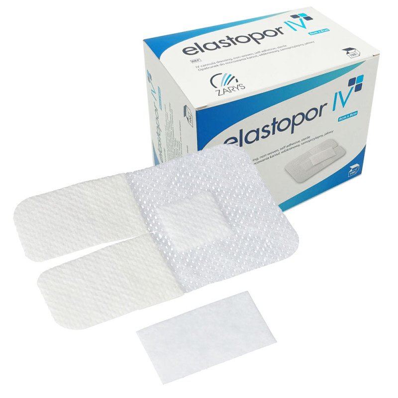 Opatrunek do mocowania kaniul Elastopor IV samoprzylepny z wł&oacute;kniny 5,1cm x 7,6cm 100 szt