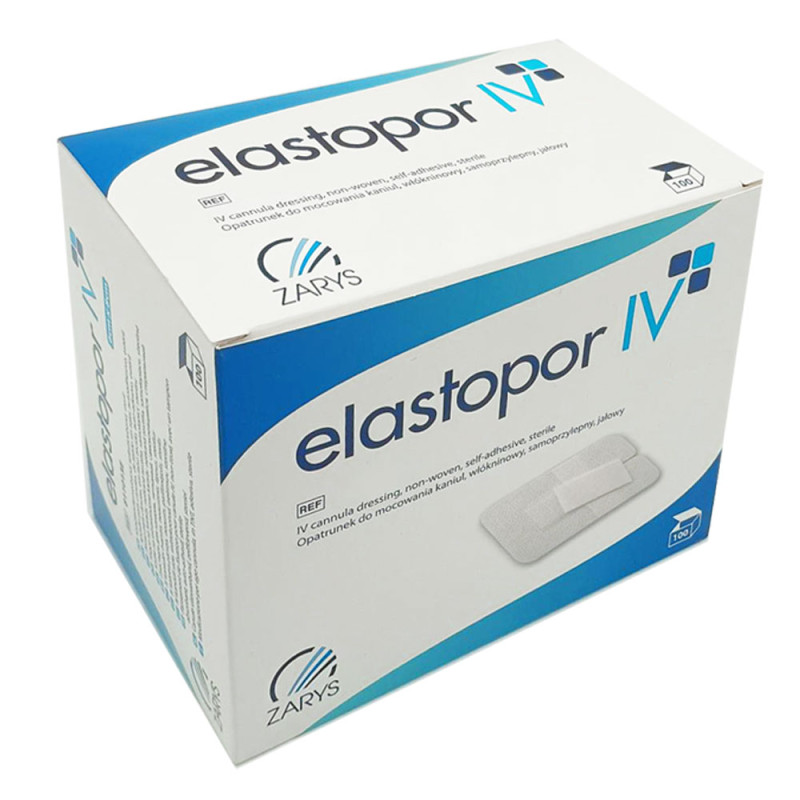 Opatrunek do mocowania kaniul Elastopor IV samoprzylepny z wł&oacute;kniny 5,1cm x 7,6cm 100 szt