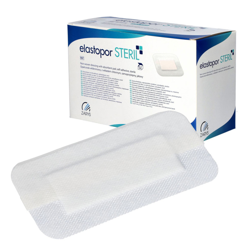 Opatrunek wł&oacute;kninowy Elastopor Steril 8cm x 15cm samoprzylepny z wkładem chłonnym 30 szt