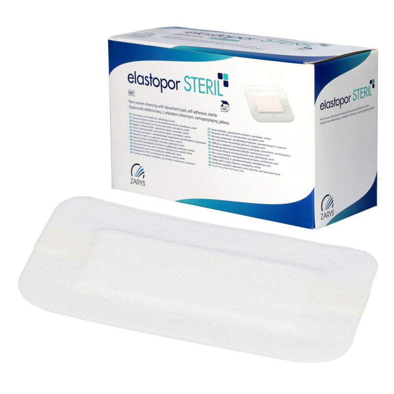 Opatrunek wł&oacute;kninowy Elastopor Steril 8cm x 20cm samoprzylepny z wkładem chłonnym 30 szt