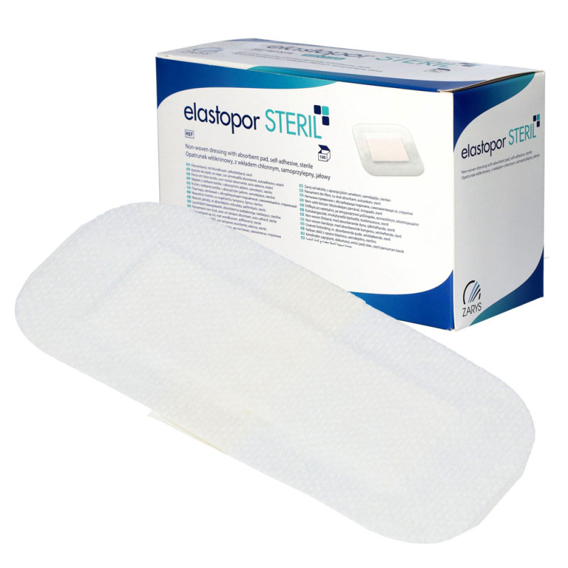 Opatrunek wł&oacute;kninowy Elastopor Steril 6cm x 10cm samoprzylepny z wkładem chłonnym 50 szt