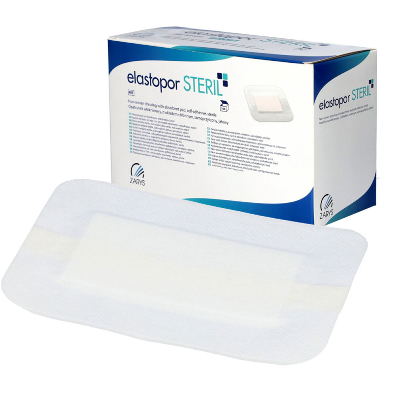 Opatrunek wł&oacute;kninowy Elastopor Steril 10cm x 15cm samoprzylepny z wkładem chłonnym 30 szt