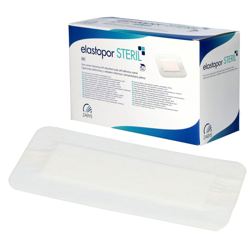 Opatrunek wł&oacute;kninowy Elastopor Steril 10cm x 20cm samoprzylepny z wkładem chłonnym 25 szt