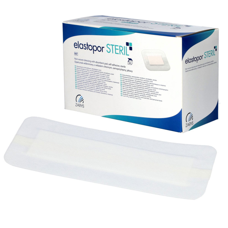 Opatrunek wł&oacute;kninowy Elastopor Steril 10cm x 25cm samoprzylepny z wkładem chłonnym 25 szt