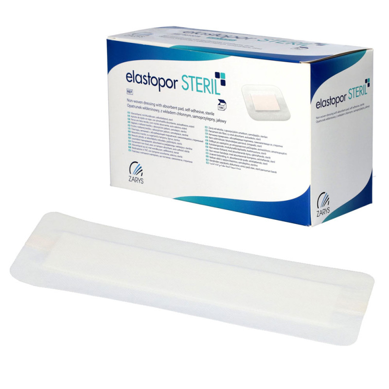 Opatrunek wł&oacute;kninowy Elastopor Steril 10cm x 35cm samoprzylepny z wkładem chłonnym 25 szt