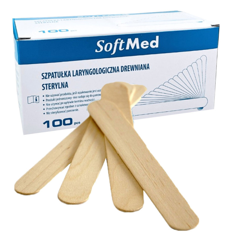 Sterylna szpatułka laryngologiczna drewniana 100szt