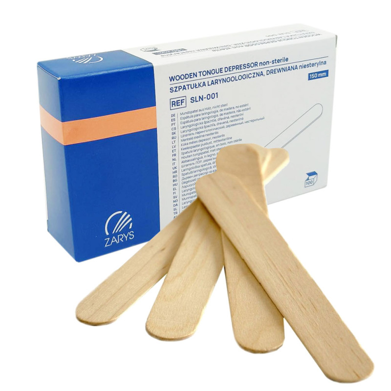 Drewniana szpatułka laryngologiczna, szpatułka kosmetyczna do wosku 100szt