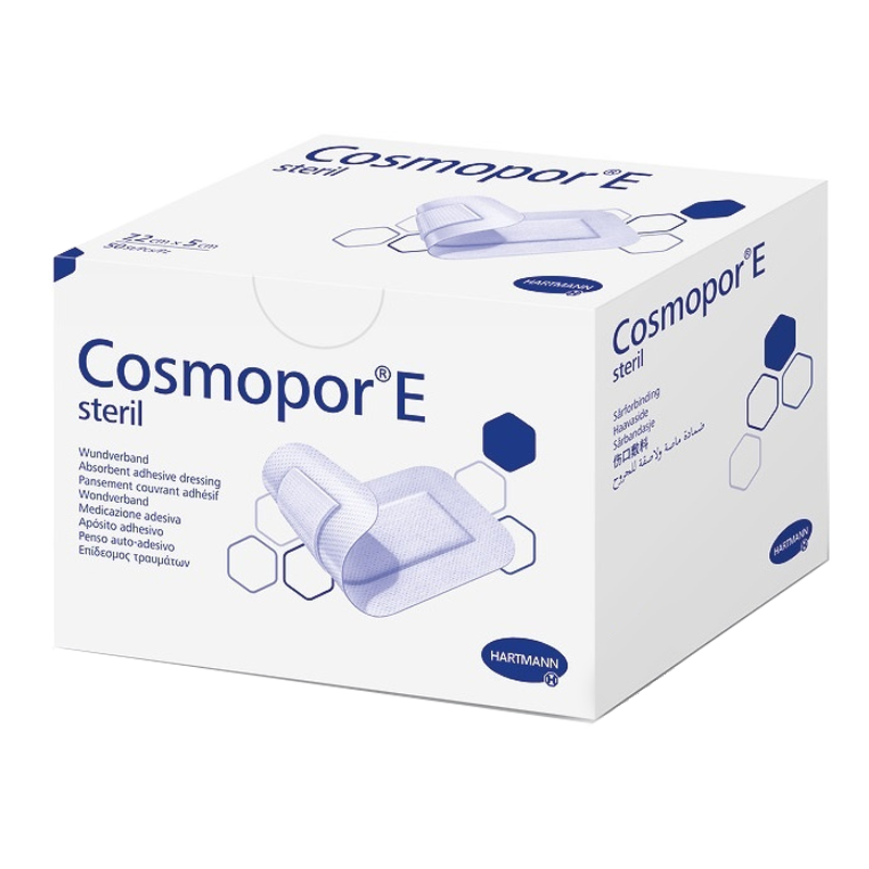 Plaster opatrunkowy Cosmopor E steril 20cm x 10 cm jałowy opatrunek pooperacyjny 25szt