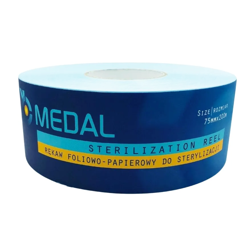 Rękaw do sterylizacji parą wodną STEAM 75mm x 200m płaskie papierowo-foliowe 1rolka