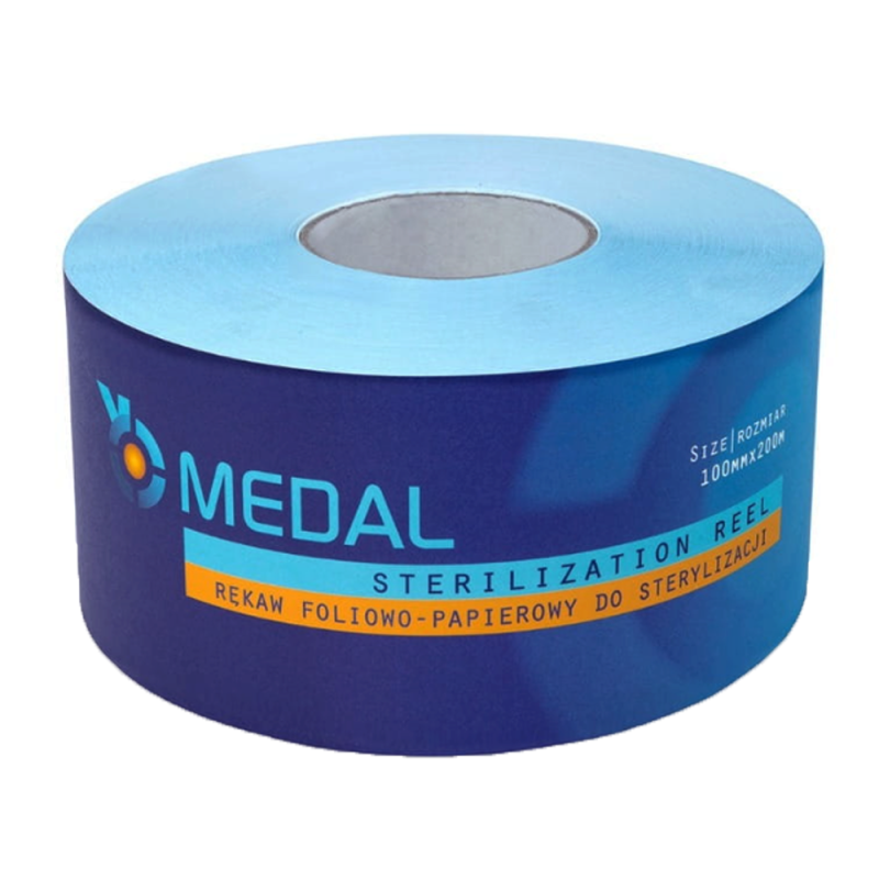Rękaw do sterylizacji parą wodną STEAM 100mm x 200m płaskie papierowo-foliowe 1rolka