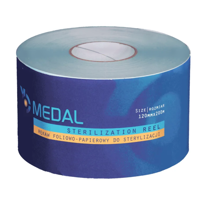 Rękaw do sterylizacji parą wodną STEAM 120mm x 200m płaskie papierowo-foliowe 1rolka