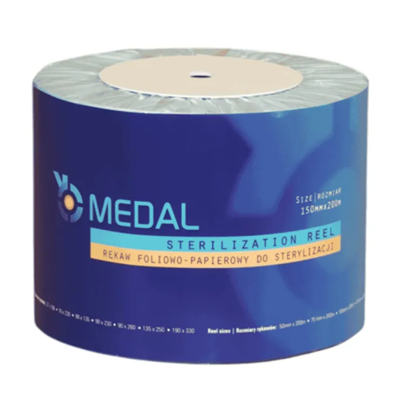 Rękaw do sterylizacji parą wodną STEAM 150mm x 200m płaskie papierowo-foliowe 1rolka