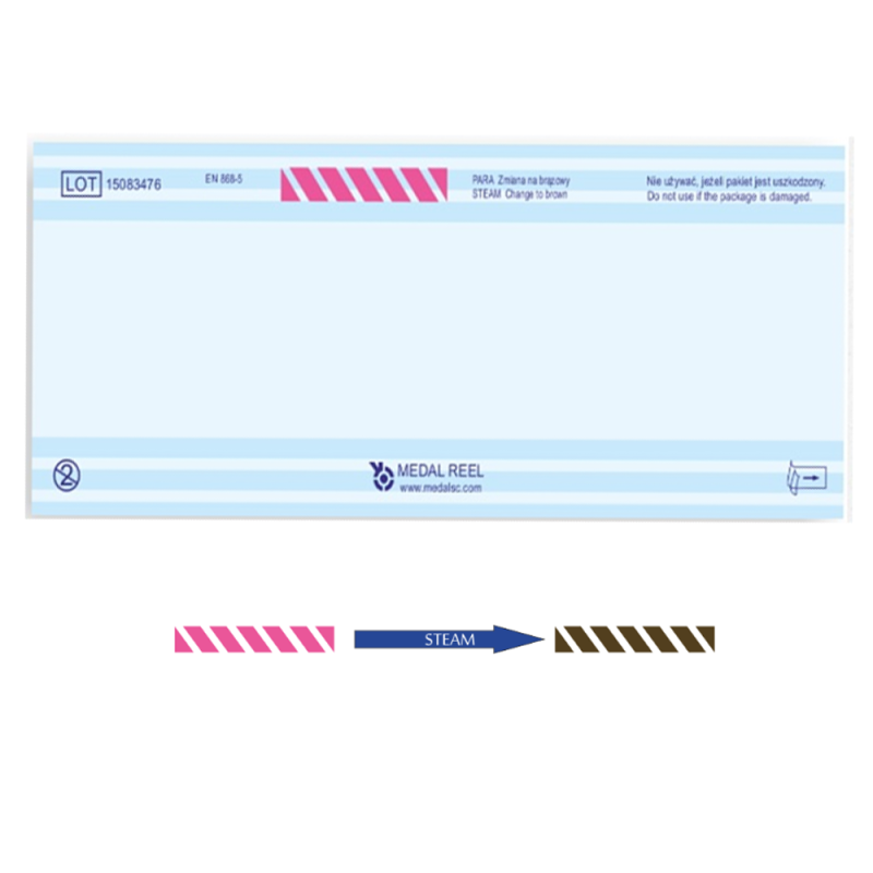 Rękaw do sterylizacji parą wodną STEAM 250mm x 200m płaskie papierowo-foliowe 1rolka