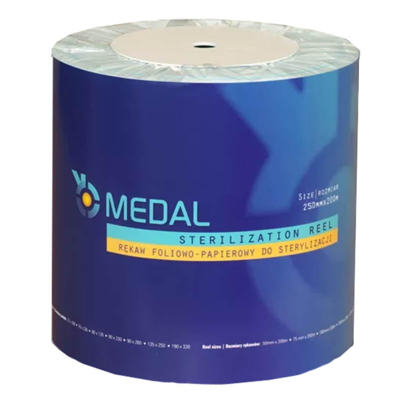 Rękaw do sterylizacji parą wodną STEAM 250mm x 200m płaskie papierowo-foliowe 1rolka