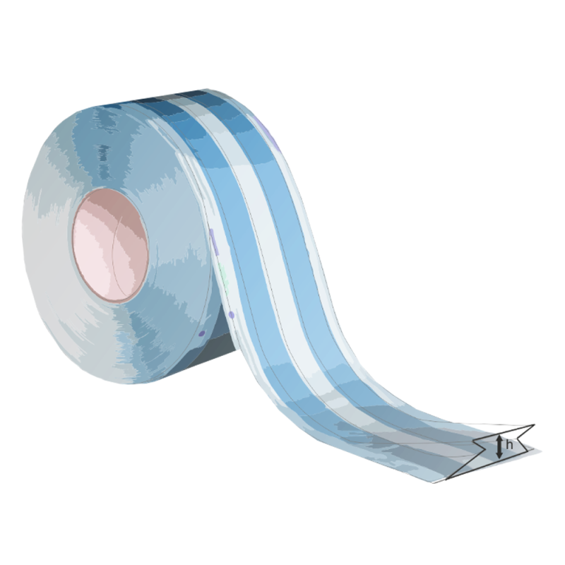 Rękaw do sterylizacji z fałdą 250mm x 100m 3 indykatory STEAM EO FORM papierowo-foliowe 1rolka