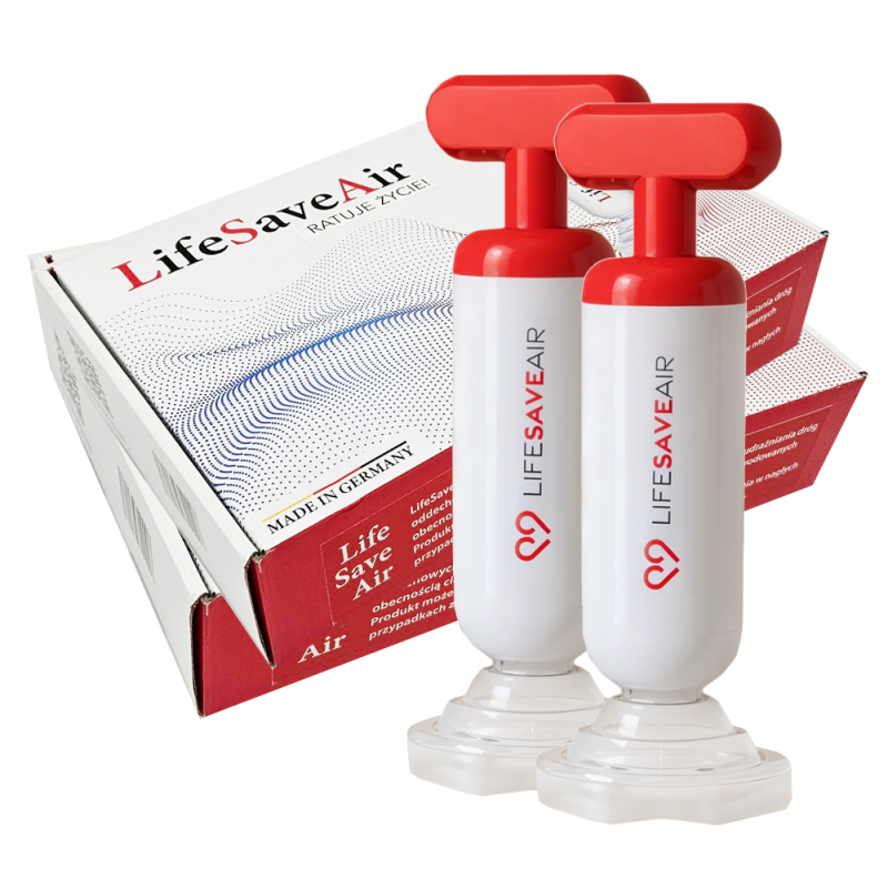 LifeSaveAir pierwsza pomoc w zadławieniach pompa ratownicza przed zadławieniem komplet dla rodzinny 2szt