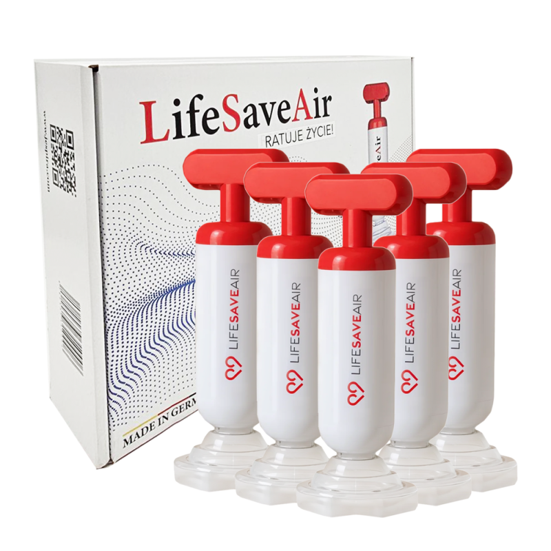 LifeSaveAir pierwsza pomoc w zadławieniach pompa ratownicza przed zadławieniem zestaw dla firm 5szt