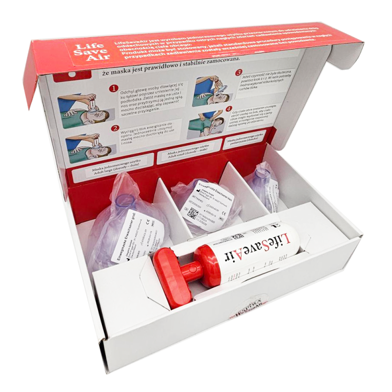 LifeSaveAir pierwsza pomoc w zadławieniach pompa ratownicza przed zadławieniem komplet dla rodzinny 2szt