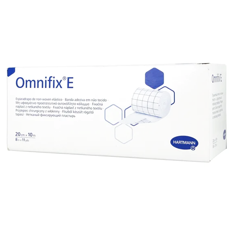 Przylepiec Omnifix E 20cm x 10m elastyczny plaster wł&oacute;kninowy na rolce do mocowania opatrunk&oacute;w 1rolka