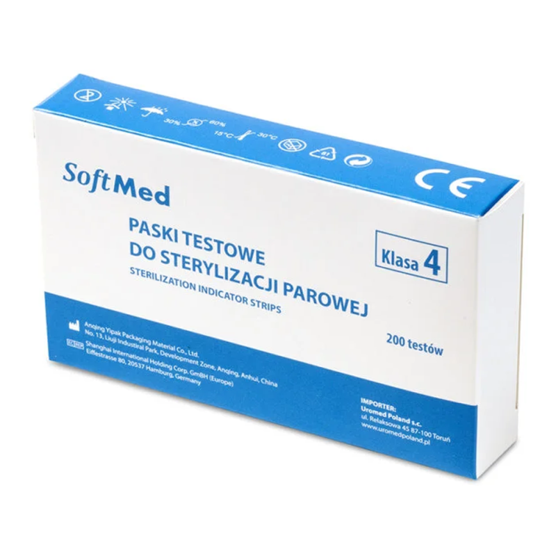 Testy do sterylizacji parowej klasa IV SoftMed 200szt