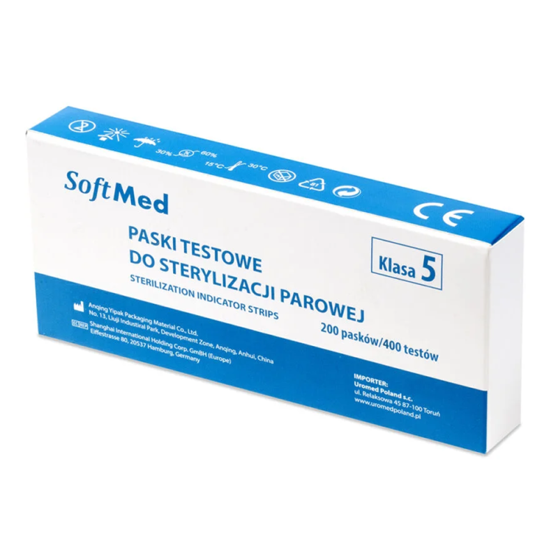 Testy do sterylizacji parowej klasa V SoftMed 200szt