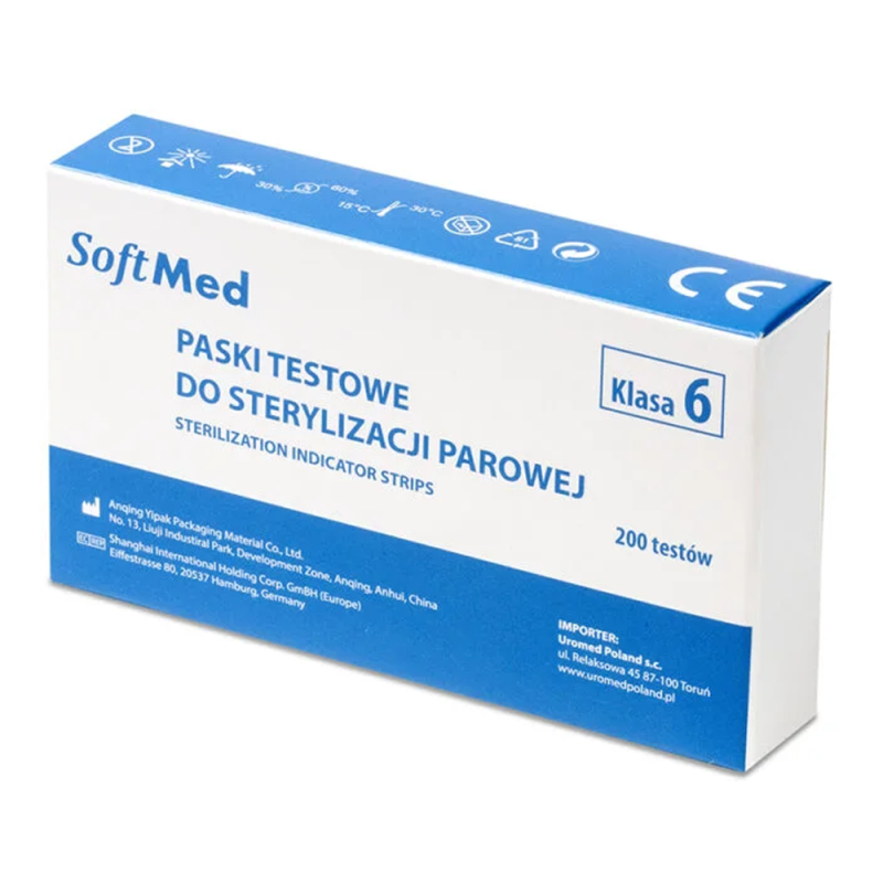 Testy do sterylizacji parowej klasa VI SoftMed 200szt