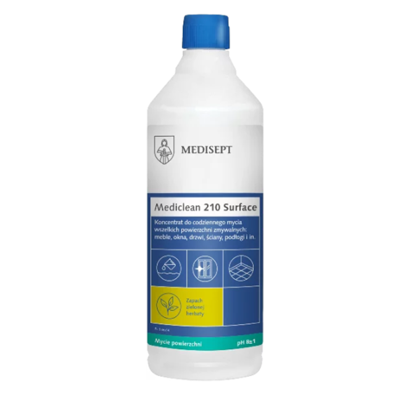 Mediclean 210 Surface zielona herbata 1l koncentrat do codziennego mycia wszytskich powierzchni wodoodpornych 1szt