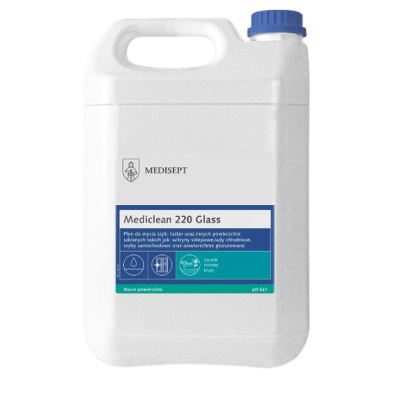 Mediclean 220 Glass 5l płyn do mycia szyb luster i powierzchni szklanych 1szt