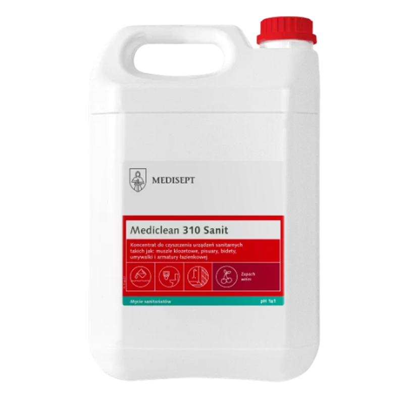 Mediclean 310 Sanit wiśnia 5l płyn do codziennego mycia wszystkich powierzchni sanitarnych 1szt