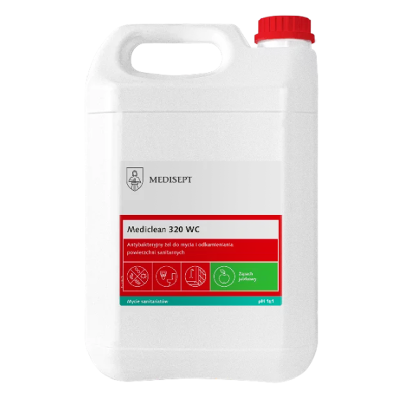 Mediclean 320 WC 5l antybakteryjny żel do codziennego mycia i odkamieniania powierzchni sanitarnych 1szt