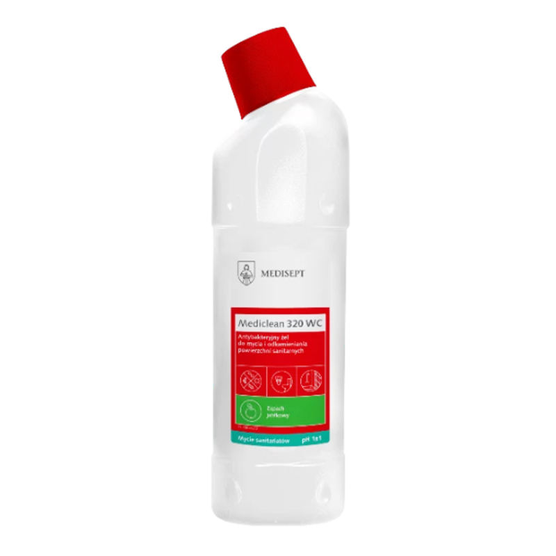 Mediclean 320 WC 750ml antybakteryjny żel do codziennego mycia i odkamieniania powierzchni sanitarnych 1szt