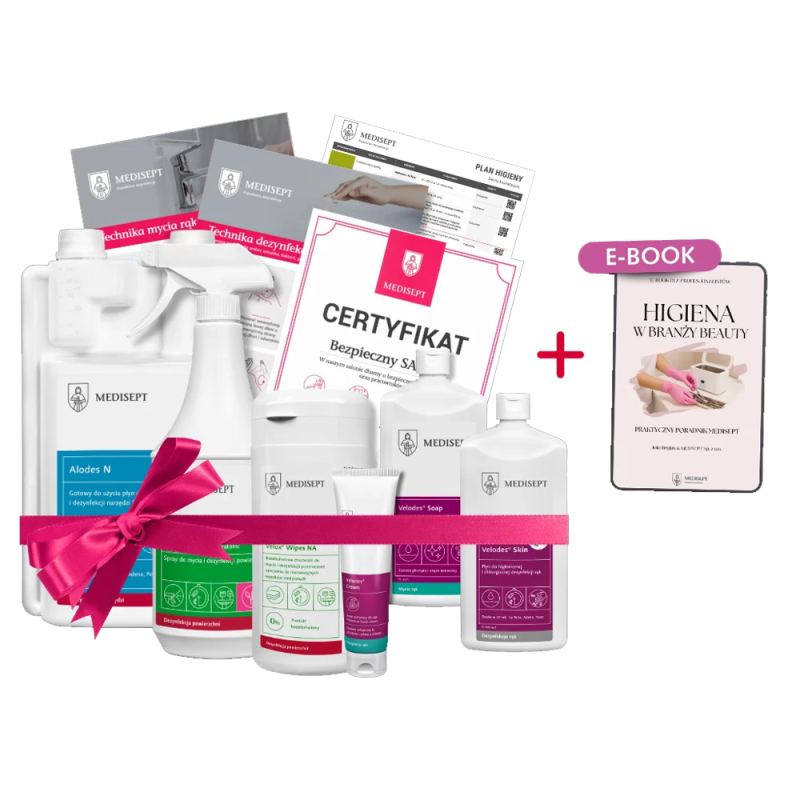 Beauty Pack pakiet do dezynfekcji salonu beauty zestaw produkt&oacute;w Medisept 1szt
