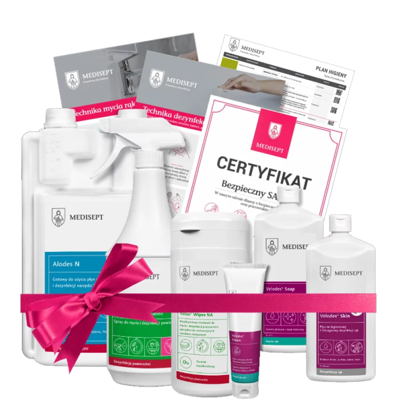 Beauty Pack pakiet do dezynfekcji salonu beauty zestaw produkt&oacute;w Medisept 1szt