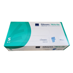 Rękawiczki nitrylowe S niebieskie Abena bezpudrowe Classic 100sztuk