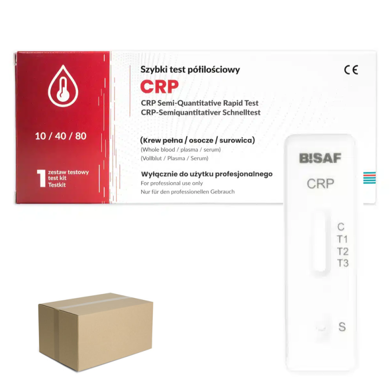 Test CRP kasetkowy do p&oacute;łilościowego oznaczenia białka CRP diagnostyka stanu zapalnego 100szt