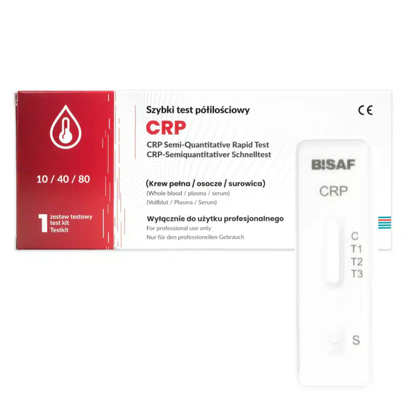 Test CRP kasetkowy do p&oacute;łilościowego oznaczenia białka CRP diagnostyka stanu zapalnego 1 szt