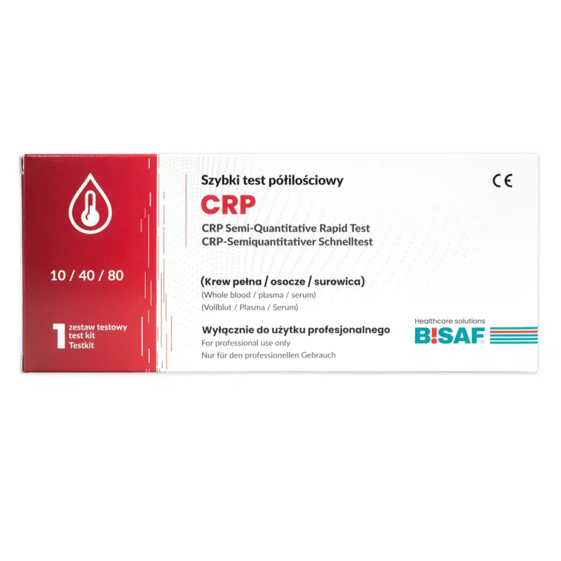 Test CRP kasetkowy do p&oacute;łilościowego oznaczenia białka CRP diagnostyka stanu zapalnego 1 szt