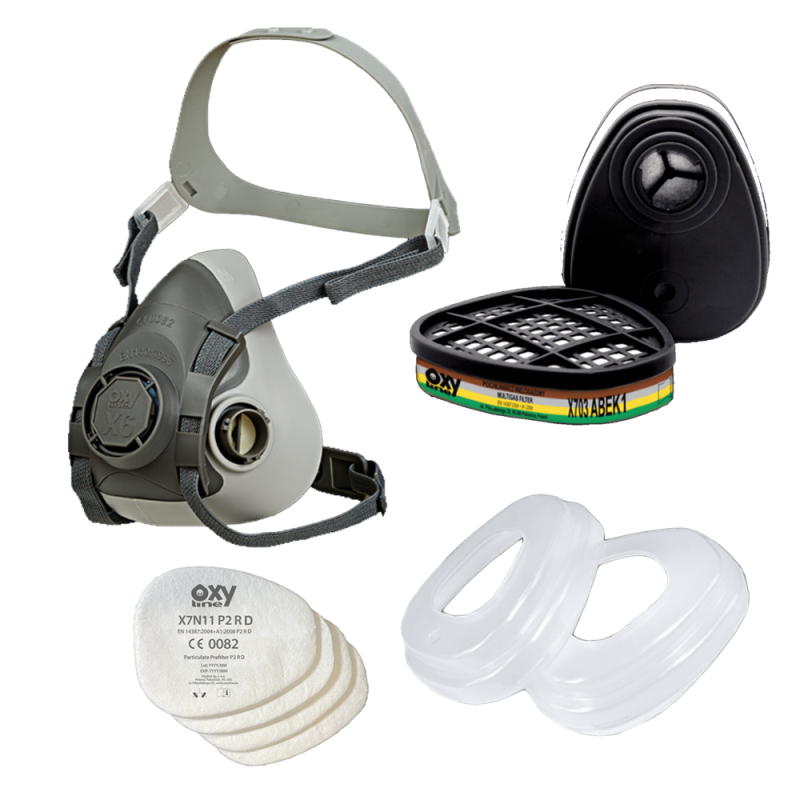 Maska do oprysk&oacute;w zestaw OxyPro Agro Basic L (X6 rozm. L + X703ABEK1 + X501 + X7N11P2)