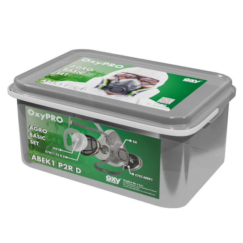 Maska do oprysk&oacute;w zestaw OxyPro Agro Basic L (X6 rozm. L + X703ABEK1 + X501 + X7N11P2)