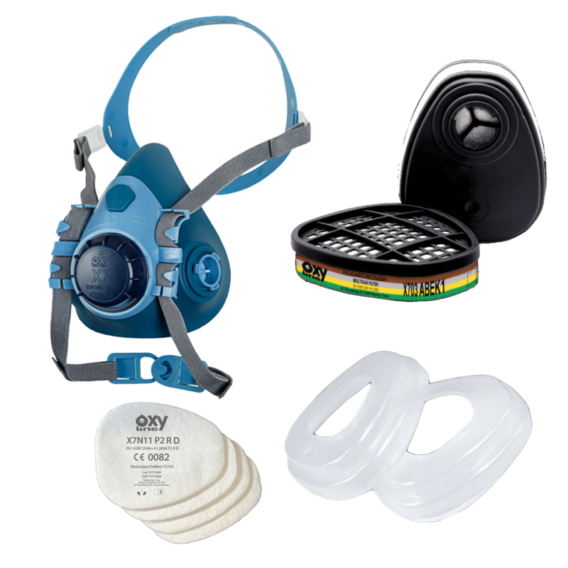 Maska do oprysk&oacute;w zestaw OxyPro Agro Basic + L (X7 rozm. L + X703ABEK1 + X501 + X7N11P2)