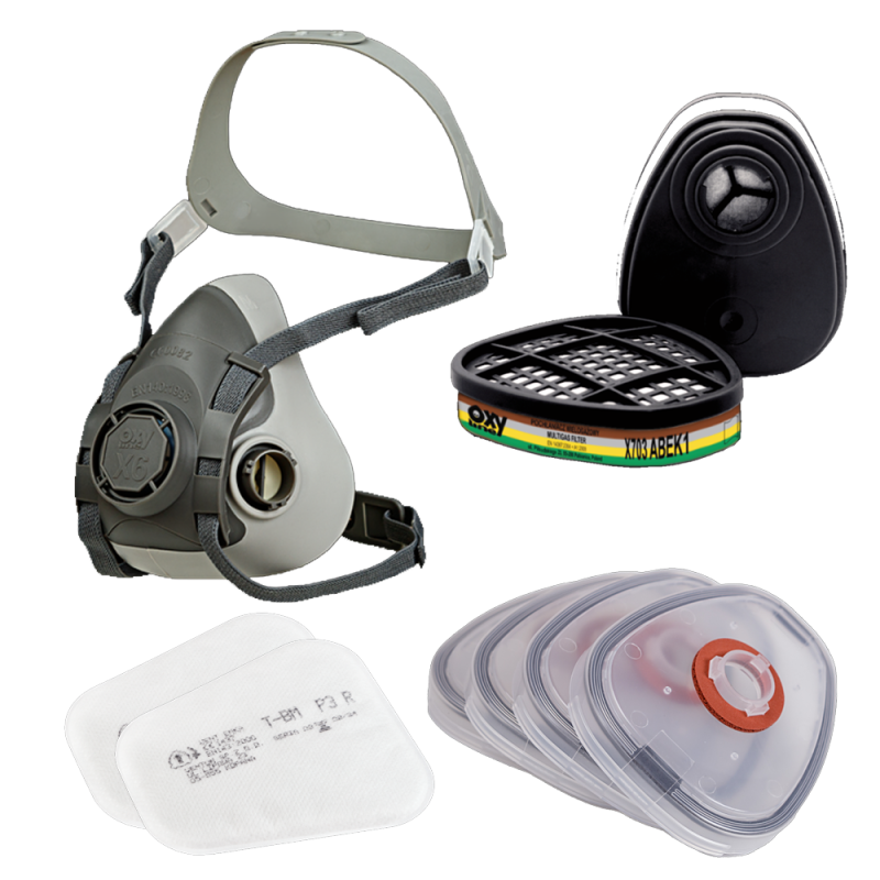 Maska do oprysk&oacute;w zestaw OxyPro Agro Standard L (X6 rozm. L + X703ABEK1 + X520 + TBMP3)