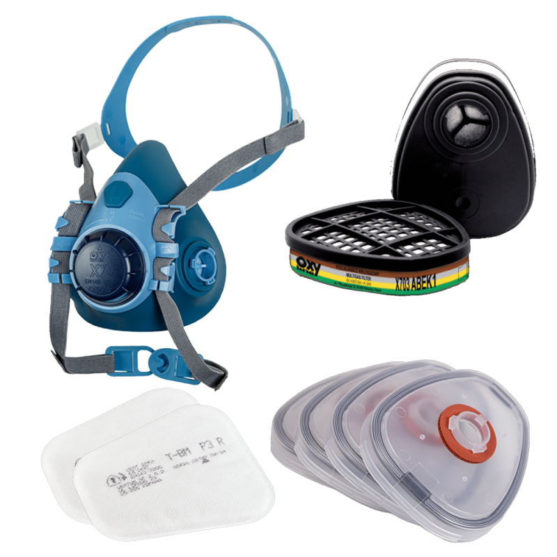 Maska do oprysk&oacute;w zestaw OxyPro Agro Standard+ L (X7 rozm. L+ X703ABEK1 + X520 + TBMP33)