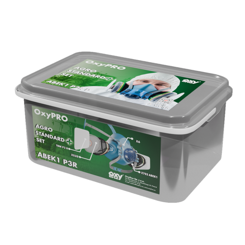 Maska do oprysk&oacute;w zestaw OxyPro Agro Standard+ L (X7 rozm. L+ X703ABEK1 + X520 + TBMP33)