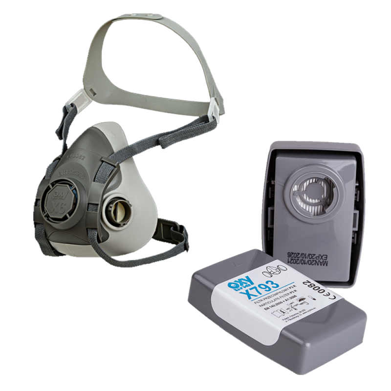 Maska do pracy z azbestem zestaw OxyPro Asbestop S (X6 rozm. S + 2x793P3)