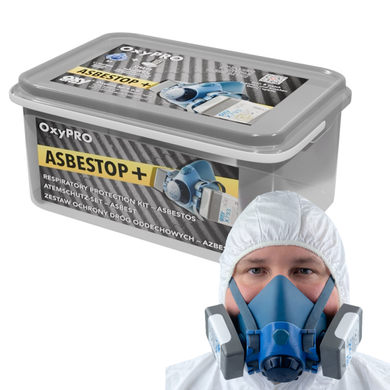 Maska do pracy z azbestem zestaw OxyPro Asbestop+ M (X7 rozm. M + 2x793P3)