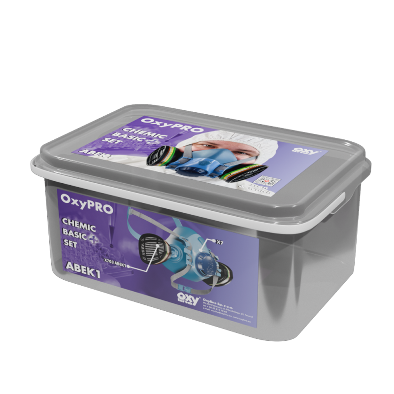 Maska do chemikali&oacute;w zestaw OxyPro Chemic Basic+ L (X7 rozm. L + X703ABEK1)