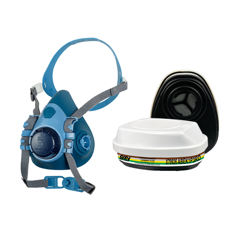 Maska do chemikali&oacute;w zestaw OxyPro Chemic Pro+ M (X7 rozm. M + X70926ABEK1P3RD)