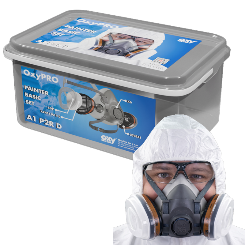 Maska lakiernicza zestaw OxyPro Painter Basic S (X6 rozm. S + X701A1 + X501 + X7N11P2R)