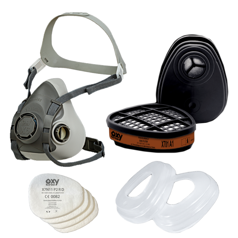 Maska lakiernicza zestaw OxyPro Painter Basic S (X6 rozm. S + X701A1 + X501 + X7N11P2R)